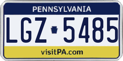 PA license plate LGZ5485