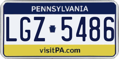 PA license plate LGZ5486