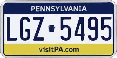 PA license plate LGZ5495