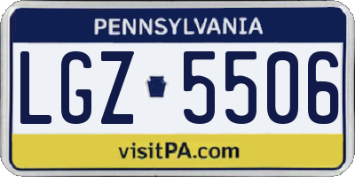 PA license plate LGZ5506
