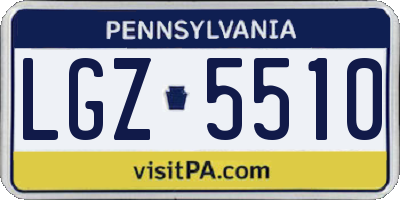 PA license plate LGZ5510