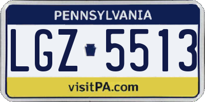 PA license plate LGZ5513