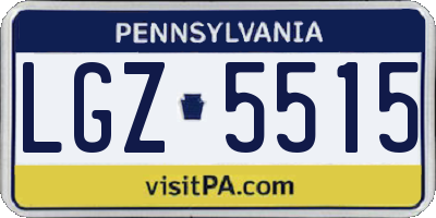 PA license plate LGZ5515