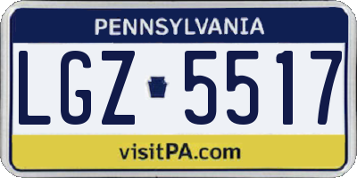 PA license plate LGZ5517