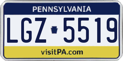 PA license plate LGZ5519