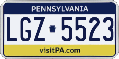 PA license plate LGZ5523