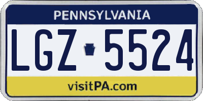 PA license plate LGZ5524