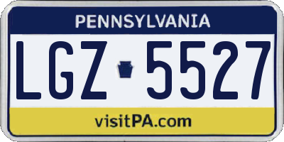 PA license plate LGZ5527