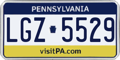 PA license plate LGZ5529