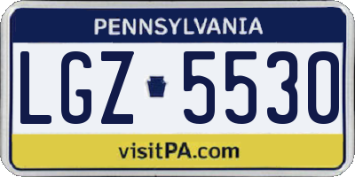 PA license plate LGZ5530