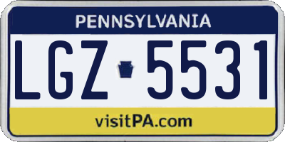 PA license plate LGZ5531