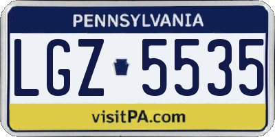 PA license plate LGZ5535
