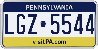 PA license plate LGZ5544