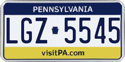 PA license plate LGZ5545