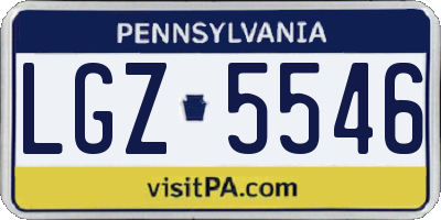 PA license plate LGZ5546