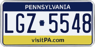 PA license plate LGZ5548