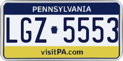 PA license plate LGZ5553