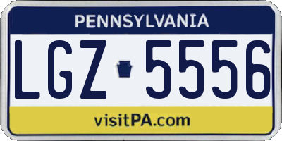 PA license plate LGZ5556