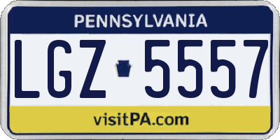 PA license plate LGZ5557