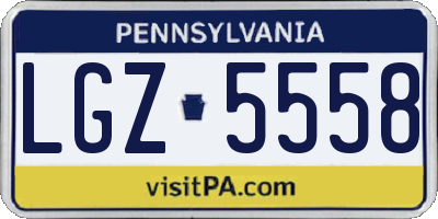 PA license plate LGZ5558