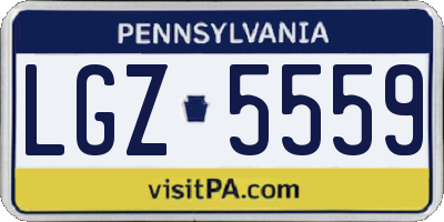 PA license plate LGZ5559