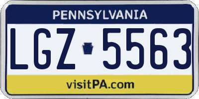PA license plate LGZ5563