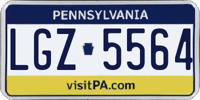 PA license plate LGZ5564