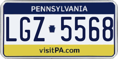 PA license plate LGZ5568