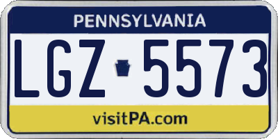 PA license plate LGZ5573