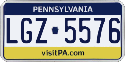 PA license plate LGZ5576