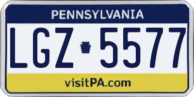 PA license plate LGZ5577
