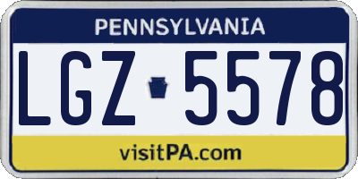 PA license plate LGZ5578