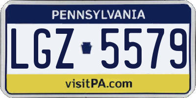 PA license plate LGZ5579