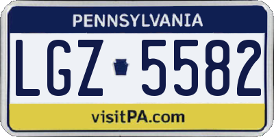 PA license plate LGZ5582