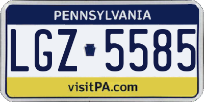 PA license plate LGZ5585