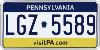 PA license plate LGZ5589
