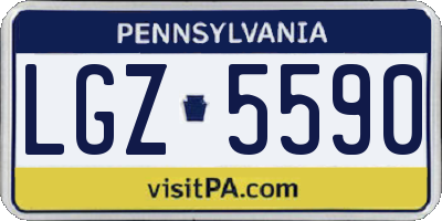 PA license plate LGZ5590