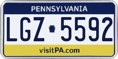 PA license plate LGZ5592