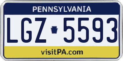 PA license plate LGZ5593
