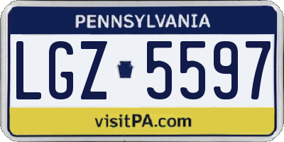 PA license plate LGZ5597