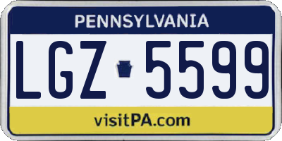 PA license plate LGZ5599