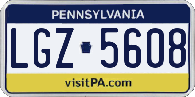 PA license plate LGZ5608