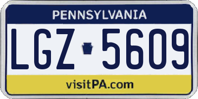 PA license plate LGZ5609