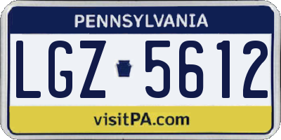 PA license plate LGZ5612