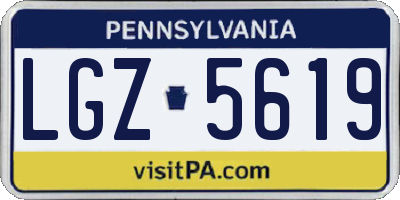 PA license plate LGZ5619