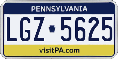 PA license plate LGZ5625