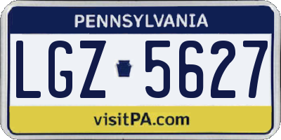 PA license plate LGZ5627