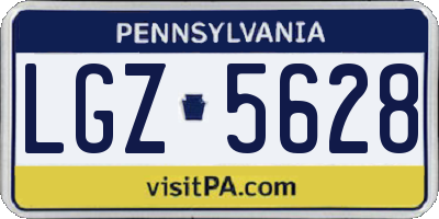 PA license plate LGZ5628