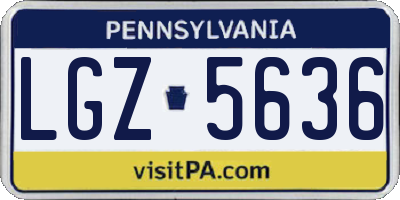 PA license plate LGZ5636