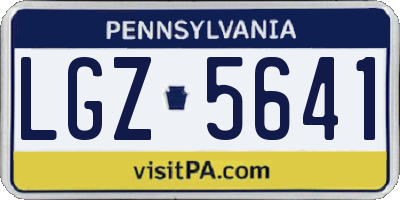 PA license plate LGZ5641